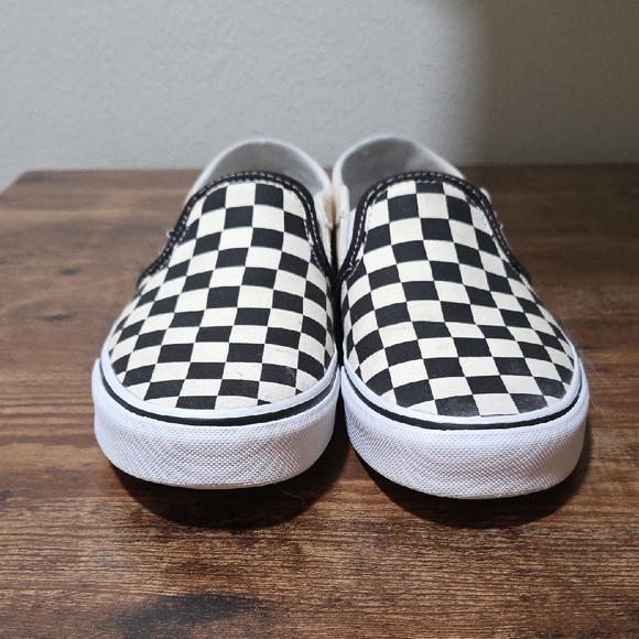Vans Checkerboard Slip-On Sneakers in Black and White - Picture 5 of 7